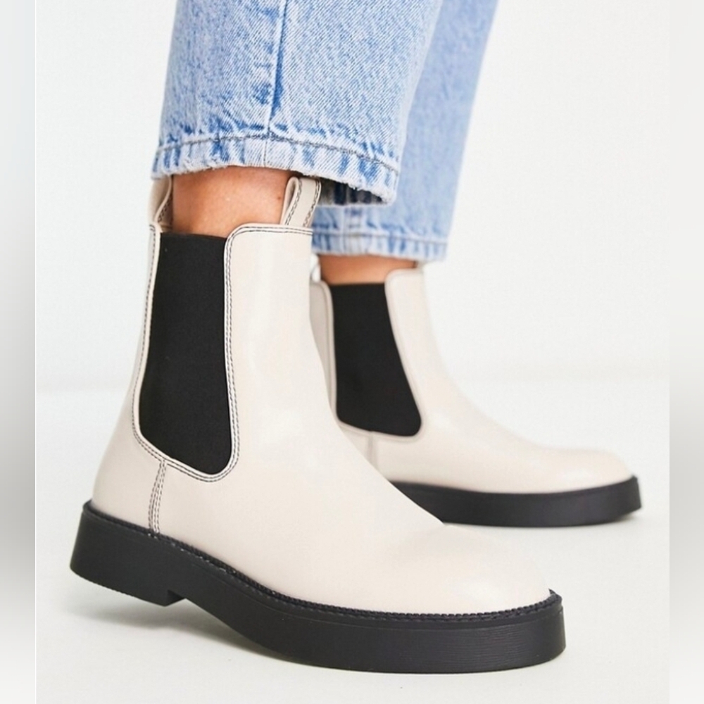 ASOS Bebo Sabina chelsea boots in ecru Size 38